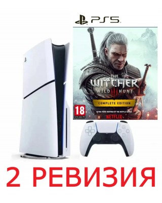 Игровая консоль Sony PlayStation 5 (PS5) Slim + Ведьмак 3. Дикая охота - Полное Издание - 2 Ревизия